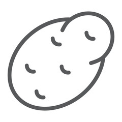 Potato line icon, vegetable and diet, vegetarian sign, vector graphics, a linear pattern on a white background, eps 10.