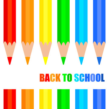 Back to school background colored pencils