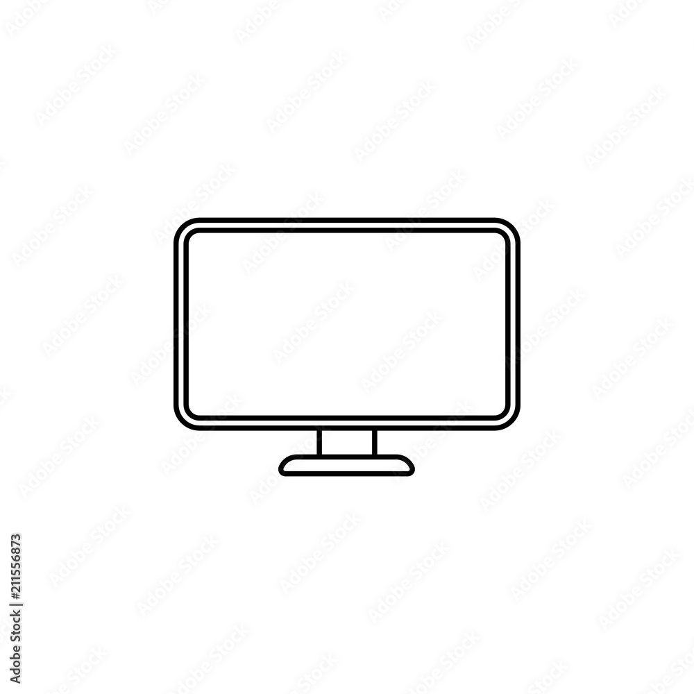 Poster monitor line. element of computer parts for mobile concept and web apps illustration. thin line icon