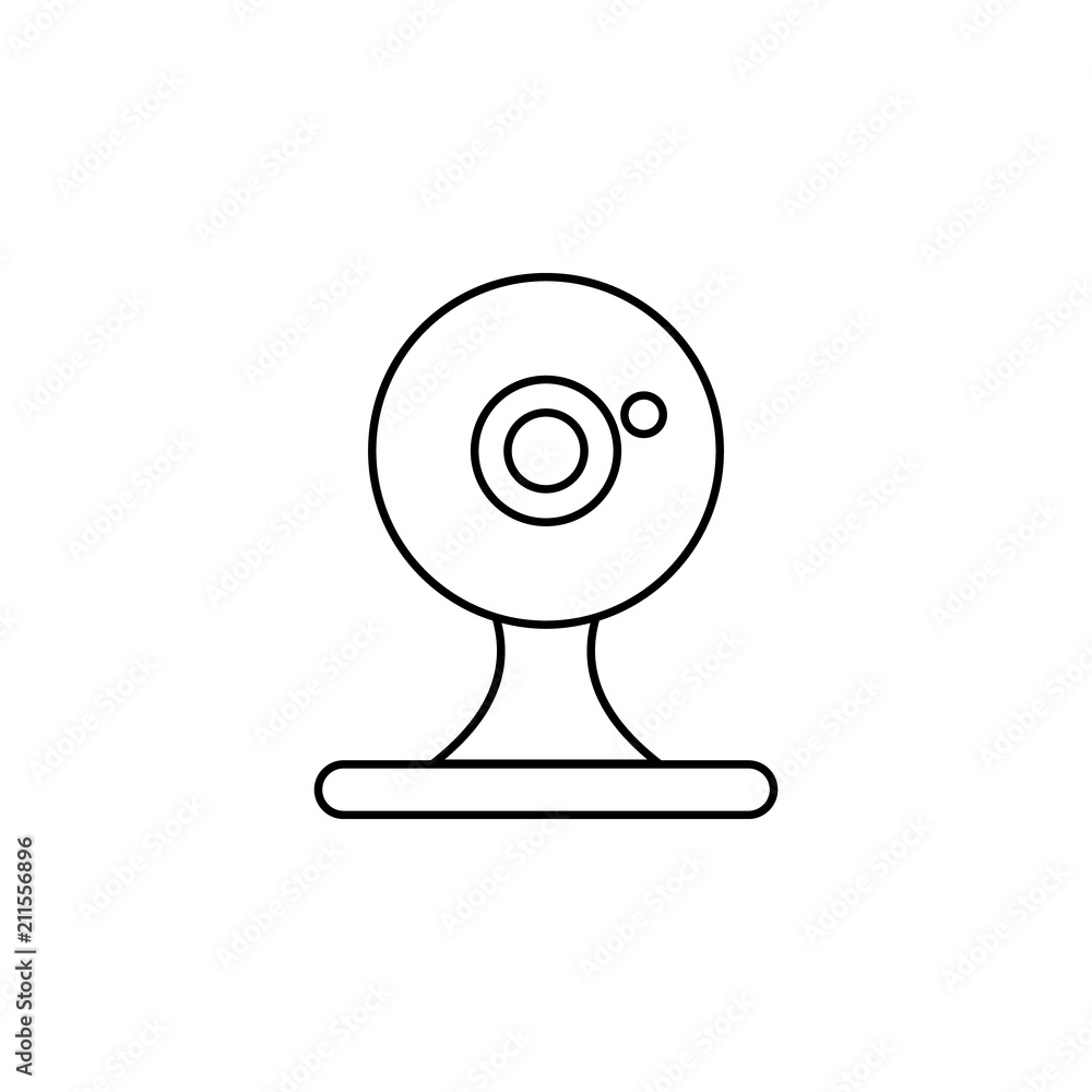 Poster web camera line. element of computer parts for mobile concept and web apps illustration. thin line i