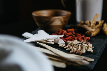 Collection of natural raw herbal ingredients as part of an herbal tonic formula that can be prepared alone as a tea, or used as a base for soup making.