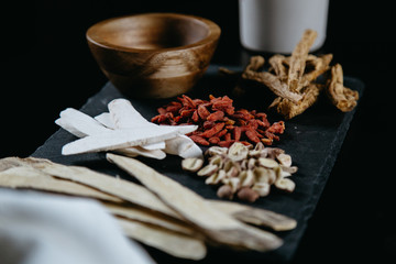 Collection of natural raw herbal ingredients as part of an herbal tonic formula that can be prepared alone as a tea, or used as a base for soup making.