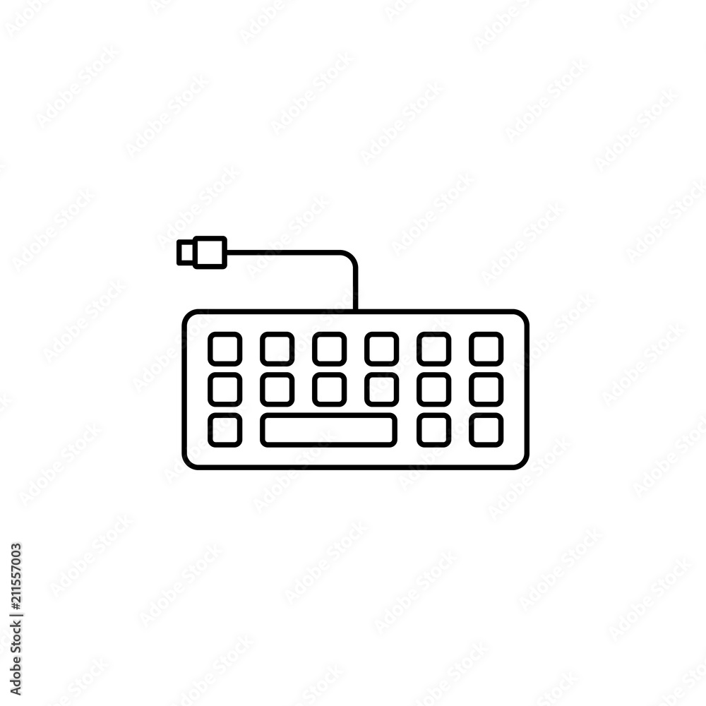 Poster keyboard line. element of computer parts for mobile concept and web apps illustration. thin line ico