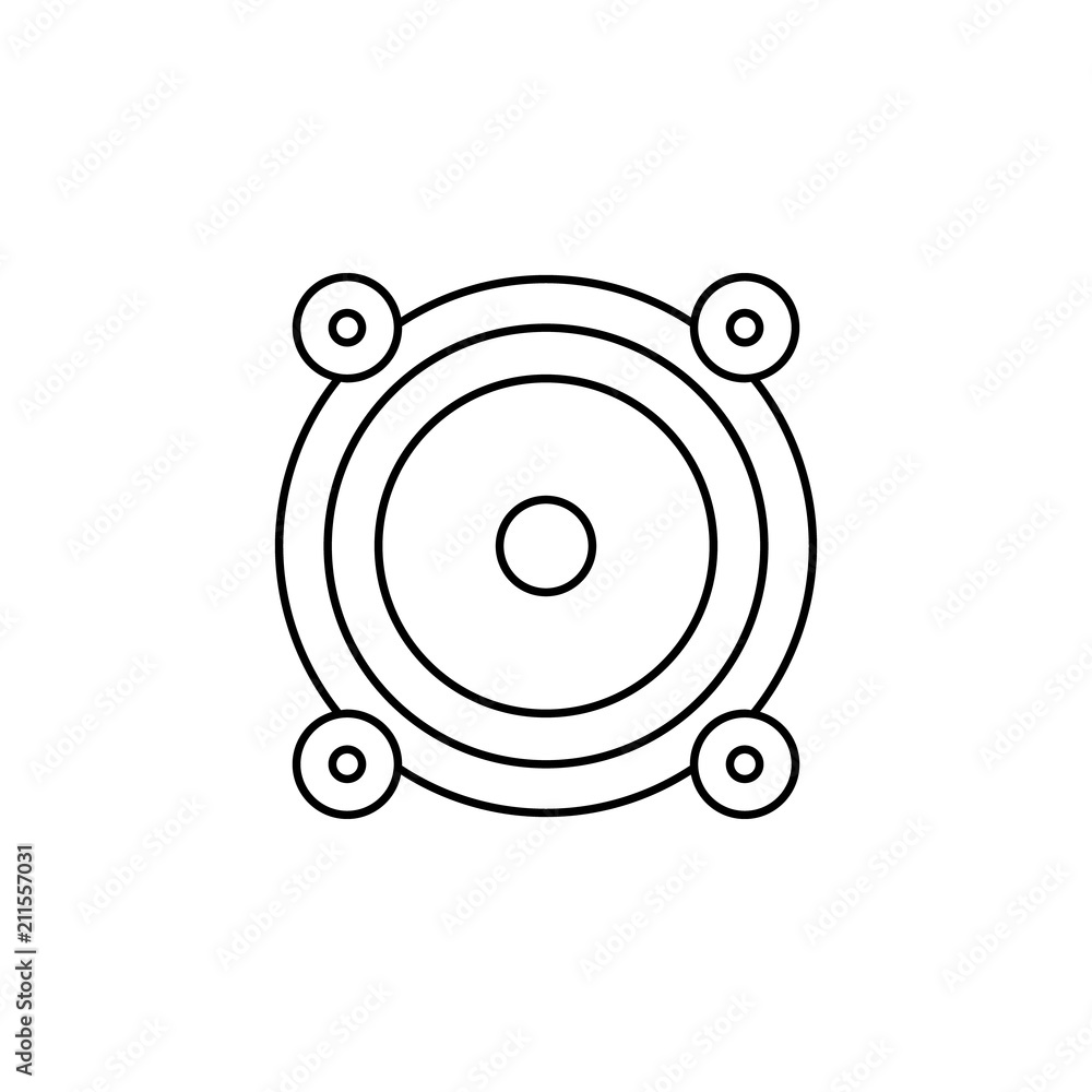 Poster acoustics line. element of computer parts for mobile concept and web apps illustration. thin line ic