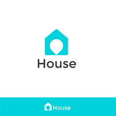 House Pin Logo Design Template