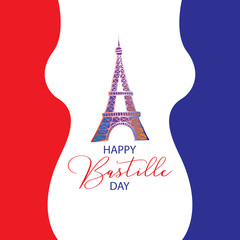 Happy Bastille Day greeting card