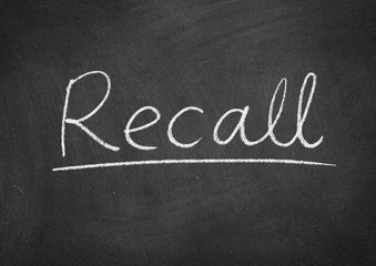 Obraz premium recall concept word on a blackboard background