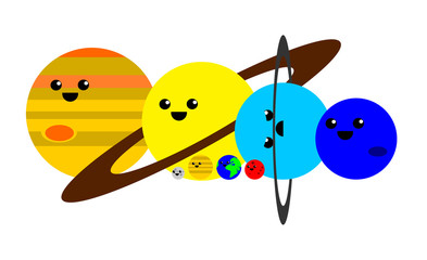 Cute illustration of the planets of the solar system