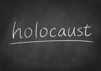 holocaust concept word on a blackboard background