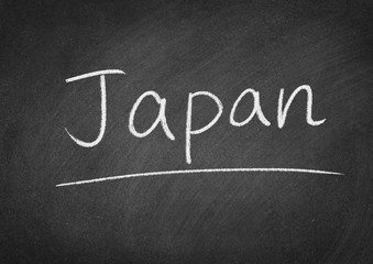 Obraz premium Japan concept word on a blackboard background
