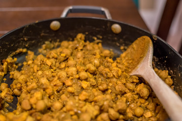 Chick Pea and Sweet Potato Curry Roti 