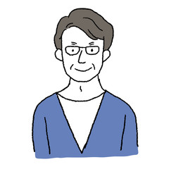 中年男性　上半身　イラスト
