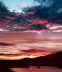 Sunset Over Juneau AK seen from Douglas AK