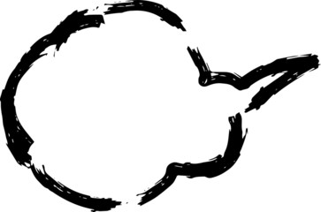 Speech balloon of Brush writing