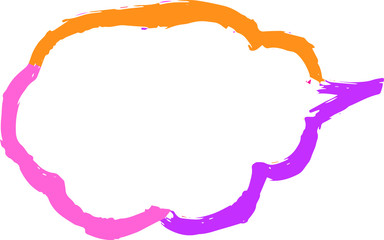 Warm color Speech balloon of Brush writing