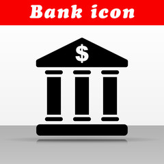 black bank vector icon design