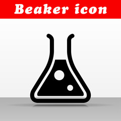 black beaker vector icon design