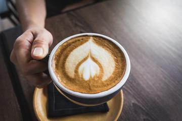 hot coffee with latte art