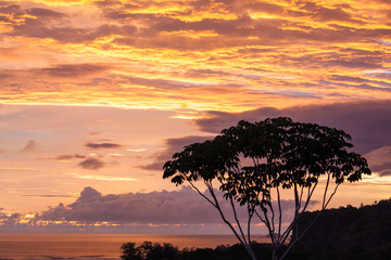 Beautiful dramatic sunset in paradise