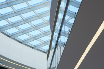 Fototapeta na wymiar windows are large, architectural detail glass ceiling
