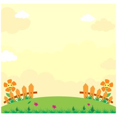 evening garden flower scenery landscape background