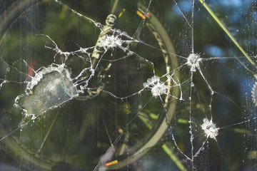 broken glass with cracks