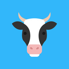 Cow. Flat design. Vector.