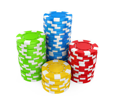 Casino Chips Stacks Isolated