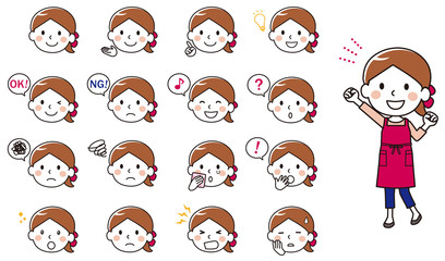 Fototapeta premium Female housewife expression variation