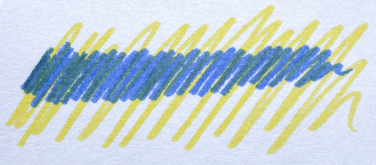 marker stain stroke and marks, paint and ink element blue with yellow