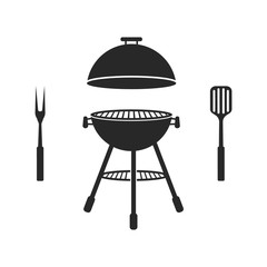 Grill and tools . Vector. Isolated.