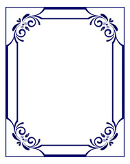 blue floral frame vector