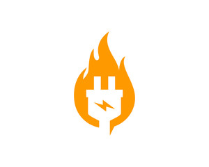 Fire Electric Logo Icon Design Element
