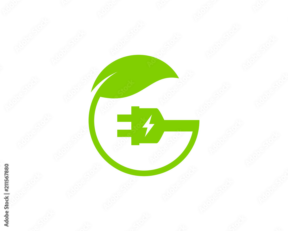 Wall mural electric green logo icon design element