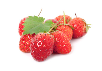 Strawberries isolated over white background