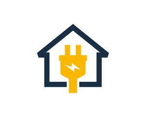 House Electric Logo Icon Design Element