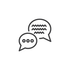 Speech bubbles outline icon. linear style sign for mobile concept and web design. Dialog simple line vector icon. Chat symbol, logo illustration. Pixel perfect vector graphics