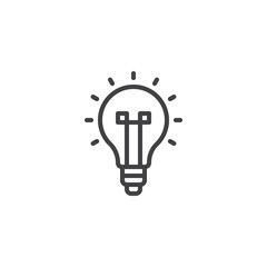 Light bulb outline icon. linear style sign for mobile concept and web design. Lamp simple line vector icon. Idea symbol, logo illustration. Pixel perfect vector graphics