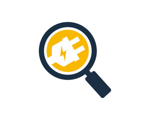 Fototapeta premium Electric Search Logo Icon Design Element