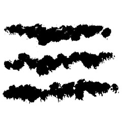 Grunge ink brush strokes. Freehand black brushes. Handdrawn dry brush black smears. Modern vector illustration.