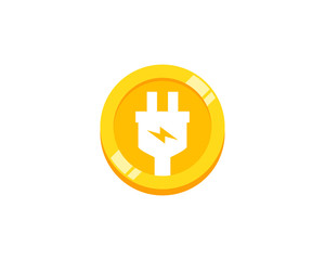 Coin Electric Logo Icon Design Element
