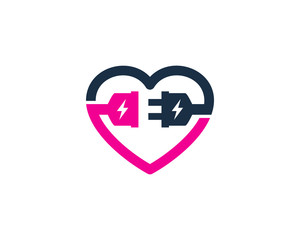 Love Electric Logo Icon Design Element