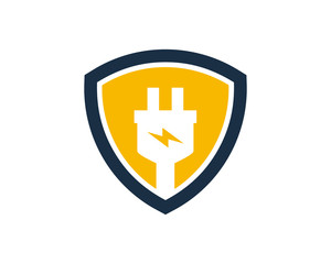 Electric Security Logo Icon Design Element