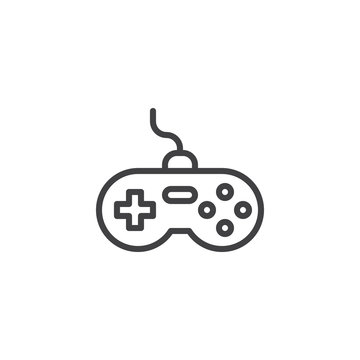 Gamepad outline icon. linear style sign for mobile concept and web design. Game controller simple line vector icon. Joystick symbol, logo illustration. Pixel perfect vector graphics
