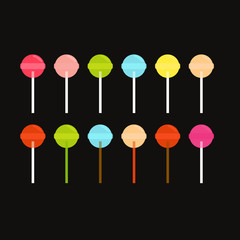 Vector set of colorful lollipops.