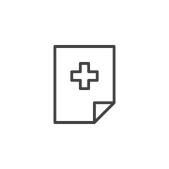 Add file outline icon. linear style sign for mobile concept and web design. Paper with plus sign simple line vector icon. Symbol, logo illustration. Pixel perfect vector graphics