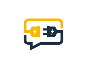 Electric Chat Logo Icon Design Element