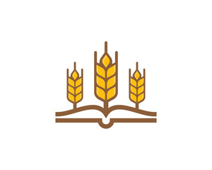 Wheat Book Icon Logo Design Element