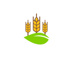 Green Wheat Logo Icon Design Element