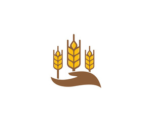 Wheat Care Logo Icon Design Element